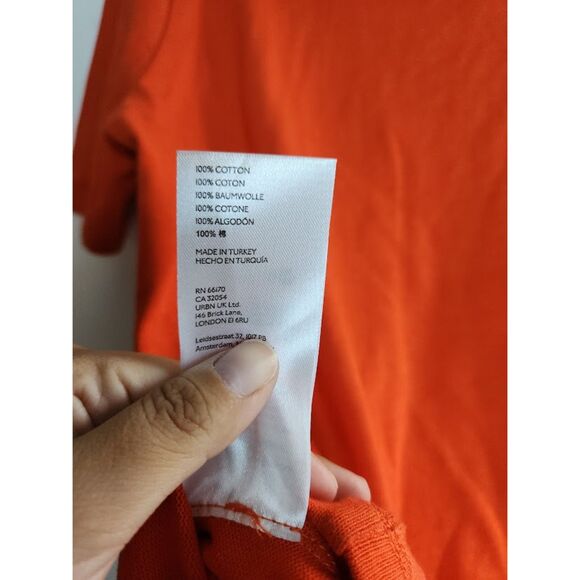Maeve by Anthropologie "Newport" Orange/Red 100% Cotton Polo Top size Medium - Picture 10 of 10
